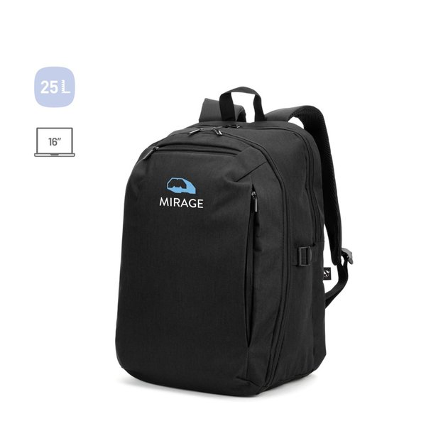 Reiserucksack mit komplett öffnendem Fach aus recyceltem 300D Polyester, 16" Lurica
