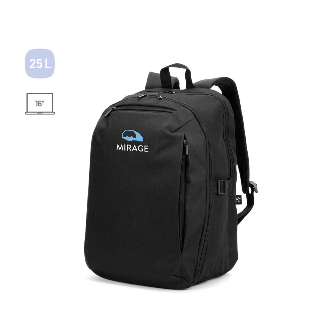 Reiserucksack mit komplett öffnendem Fach aus recyceltem 300D Polyester, 16" Lurica