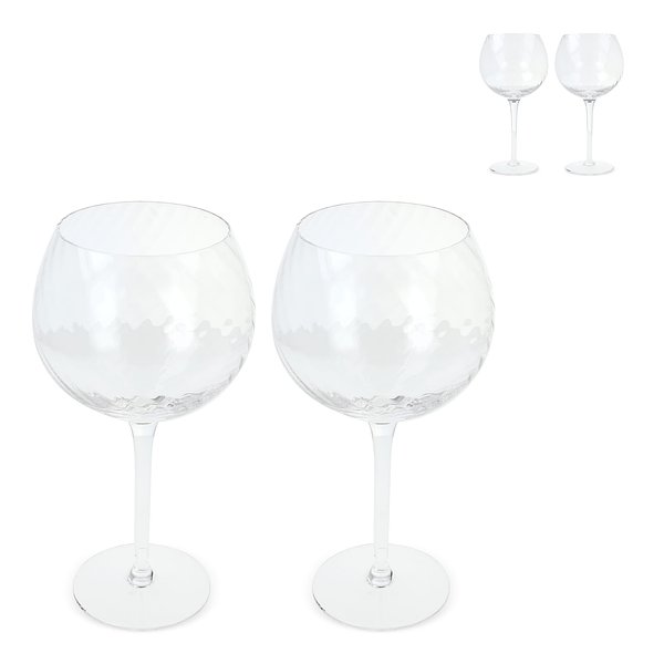 Byon Opacity 2er-Set Weingläser mit stilvollem Glasmuster 470ml Waluri