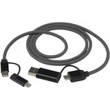 65 W, 100 cm, RCS-zertifiziertes magnetisches 5-in-1-Ladekabel - Loricori