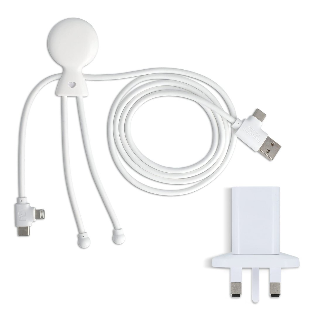 2090 - Mr. Bio Langes Ladekabel + UK Stecker Adapter Benjast