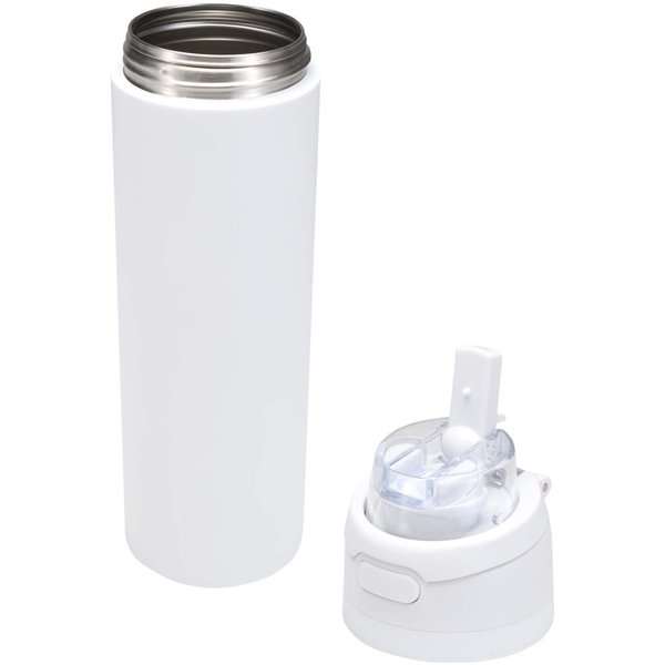 800 ml RCS Trinkflasche aus recyceltem, einwandigem Edelstahl mit Multifunktionsdeckel und Klappstrohhalm - Gillingin