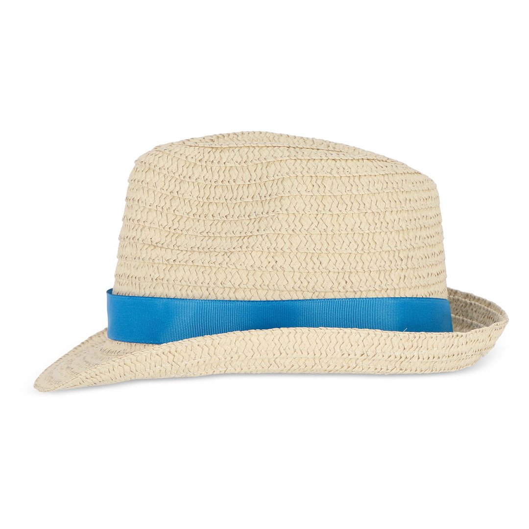 Pflanzlicher Strohhut mit farbigem Band Betonnel