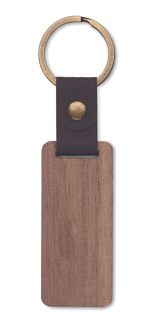 Schlüsselring Walnuss und PU Wall