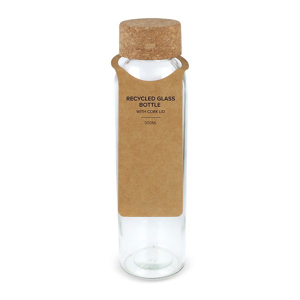 Recycling-Glasflasche mit Korkdeckel 500ml Giamudona