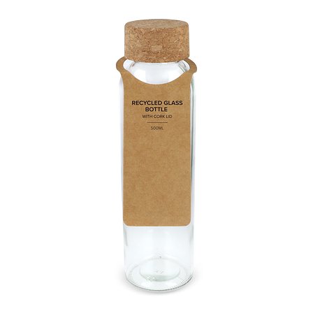 Recycling-Glasflasche mit Korkdeckel 500ml Giamudona