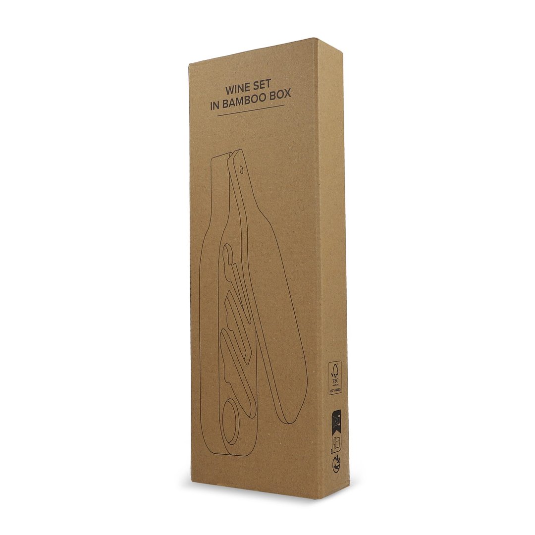 Weinset in Bambuskiste Doldico