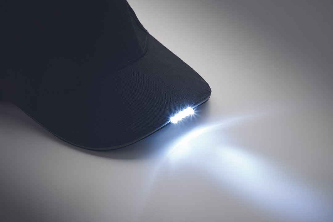 Baseball Kappe mit LED 220g/m² Ansehie