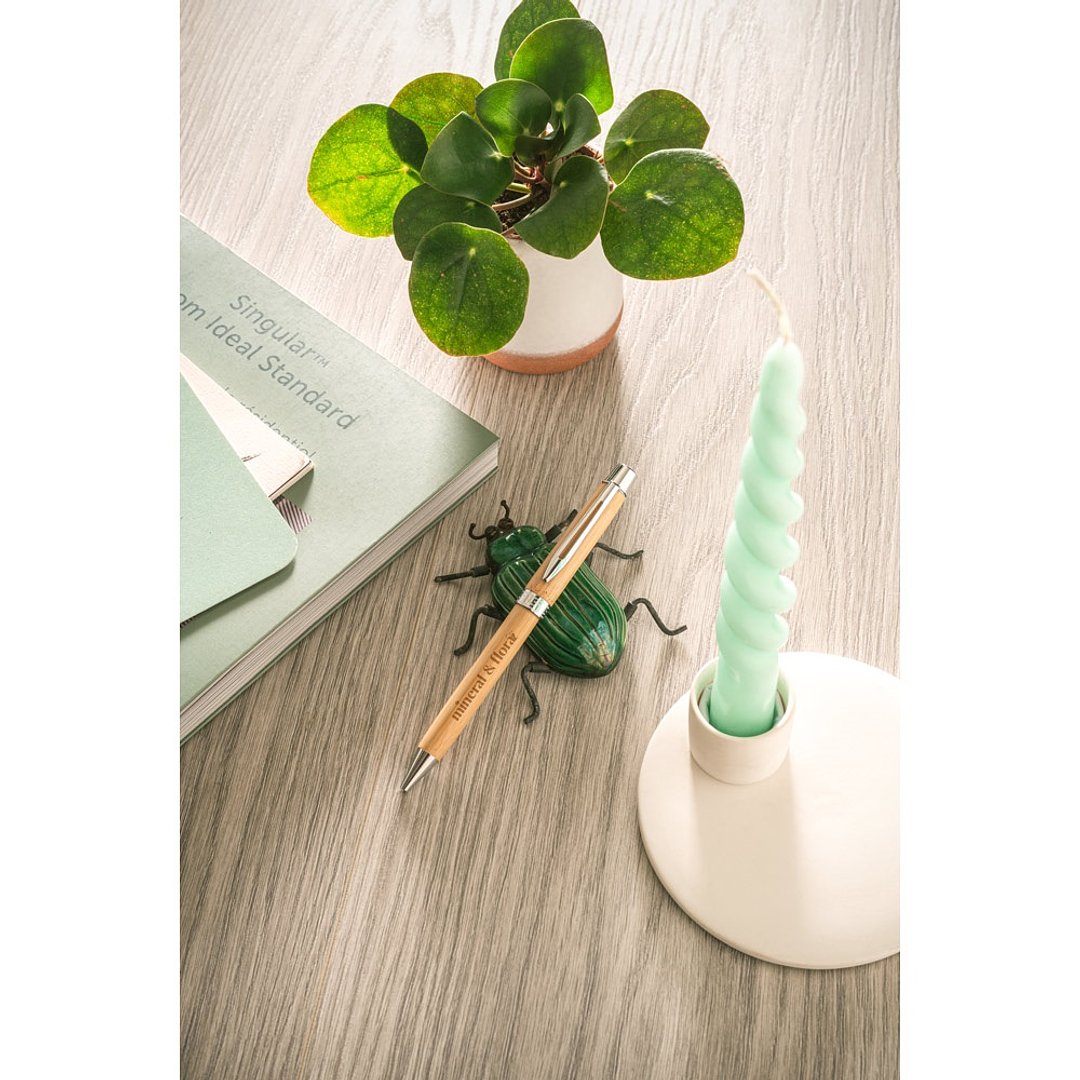 Bamboo Kugelschreiber mit Clip und Drehmechanik Ferelf