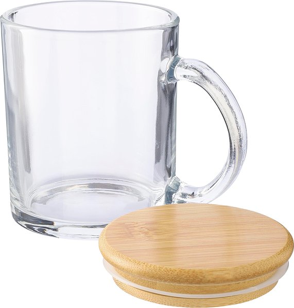 Trinkbecher Raza | Recyceltes Glas | Bambusdeckel | 300 ml