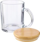 Trinkbecher Raza | Recyceltes Glas | Bambusdeckel | 300 ml
