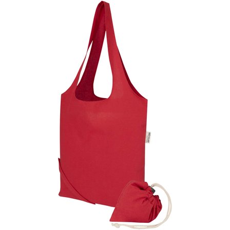 Blend 140 g/m², GRS-zertifizierte, faltbare Baumwoll Tragetasche, 7 l - Grin
