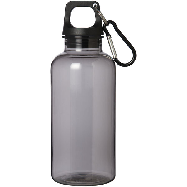 400 ml RCS-zertifizierte Trinkflasche aus recyceltem Kunststoff mit Karabiner - Emerik