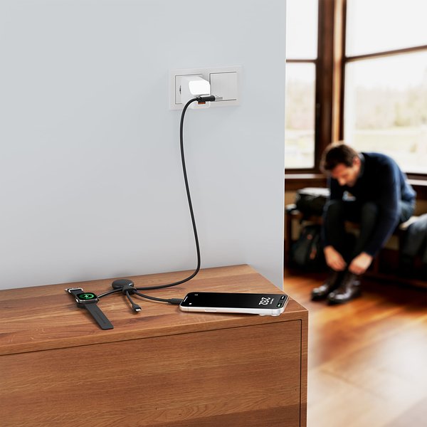 Mr. Bio Long Multi-Kabel für Apple/Samsung Watch 1 Meter Elinat