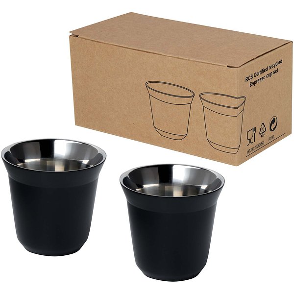 80 ml RCS-zertifiziertes Espressotassen Set aus Edelstahl - Walina