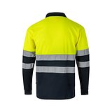 Zweifarbiges Poloshirt im Bird-Eye-Design (160g/m²) mit langen Ärmeln, aus Polyester (100%) Beatiani