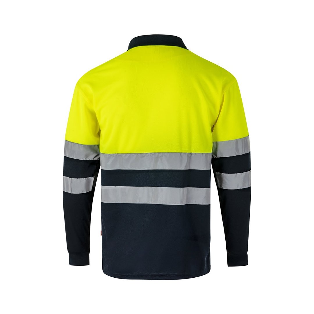 Zweifarbiges Poloshirt im Bird-Eye-Design (160g/m²) mit langen Ärmeln, aus Polyester (100%) Beatiani