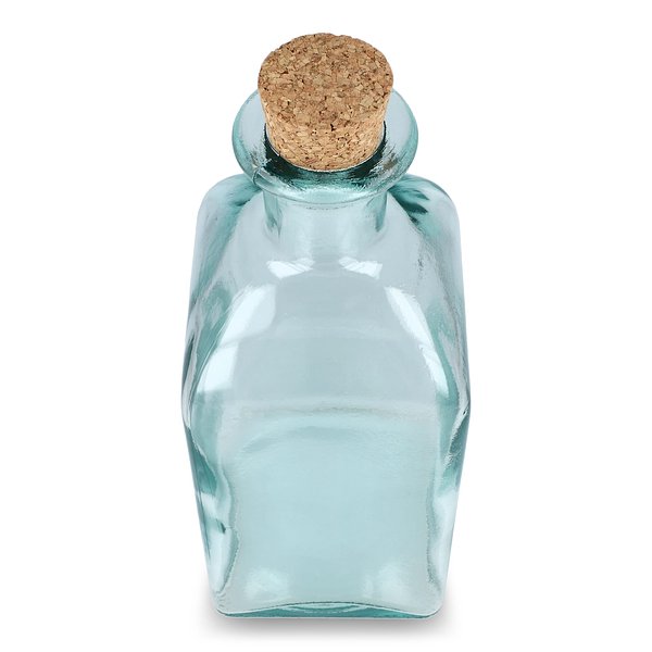 Square Recycelte Glaswasserflasche ReuuZ mit Korkverschluss 1 l Fränziama