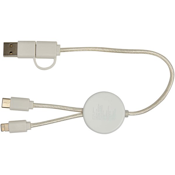 30 cm 5-in-1 Kabel aus recyceltem Kunststoff für Datenübertragung und 27W Schnellladung mit Bambusdetails - Bettt