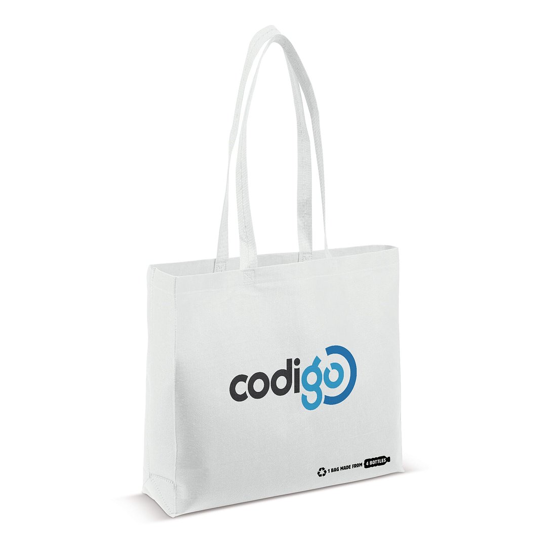 Umhängetasche R-PET weiß 100g/m² Paunati