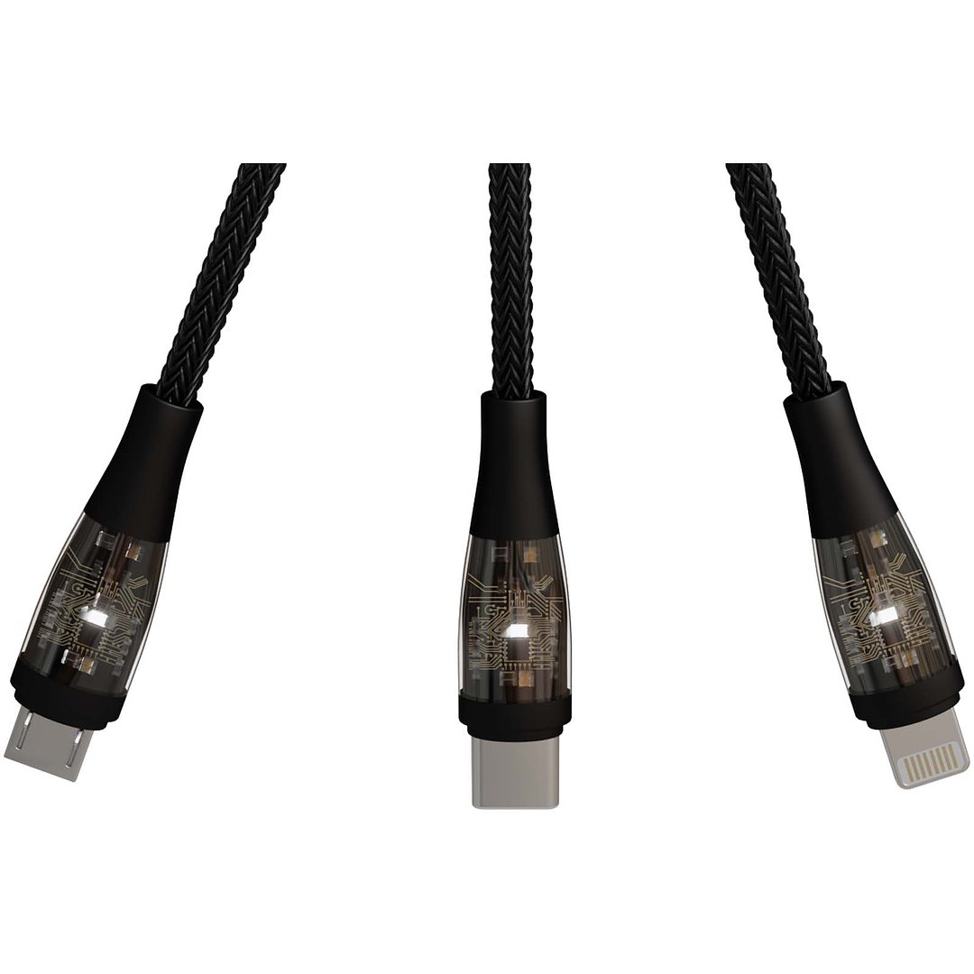 100 W/5 A 5-in-1 Schnellladekabel mit Digitalanzeige - Annen