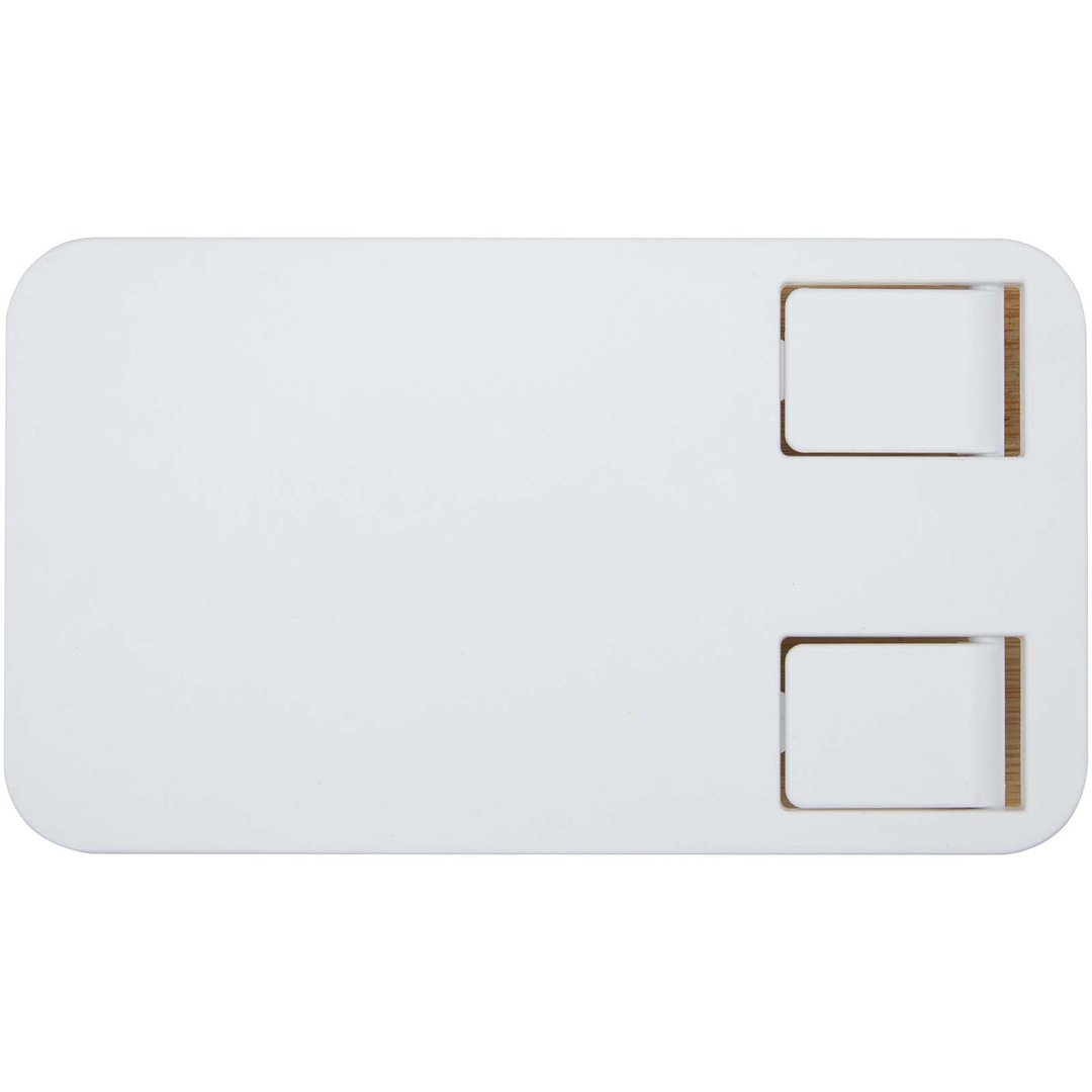 Klappbare Smartphonehalterung aus recyceltem Kunststoff mit Bambusdetails - Vregun