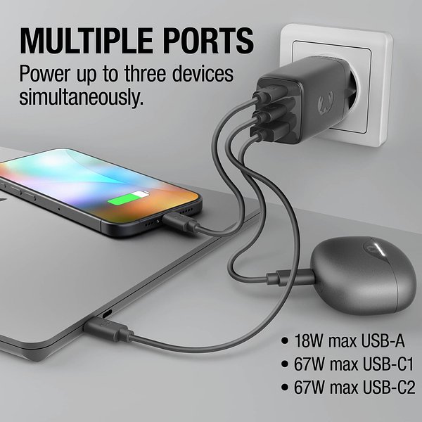 67W Laptop-Ladegerät GaN USB-C und USB-A Stineth