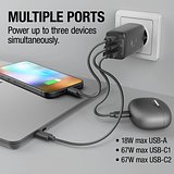 67W Laptop-Ladegerät GaN USB-C und USB-A Stineth