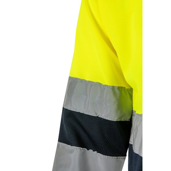 Zweifarbiges Poloshirt im Bird-Eye-Design (160g/m²) mit langen Ärmeln, aus Polyester (100%) Steivia