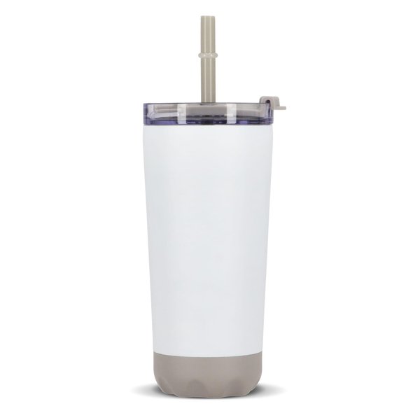 doppelwandiger Norden-Trinkbecher aus Edelstahl mit Strohhalm, 600 ml Steilliun