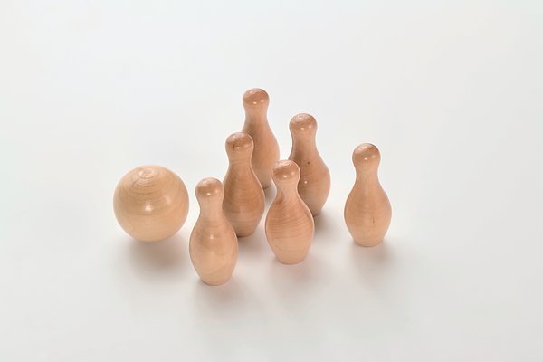 Mini-Bowling-Set Kiefernholz Steivel