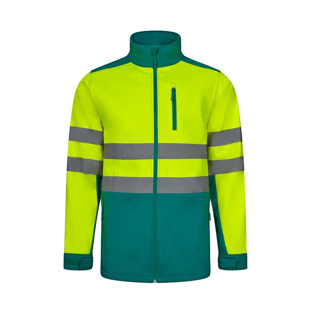 Zweifarbige Softshell-Jacke (280 g/m²) aus Polyester (96 %) und Elastan (4 %) Bistga
