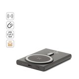 Magnetische Powerbank mit Schnellladefunktion aus recyceltem Aluminium und recyceltem PET, 5'000 mAh Rudorst