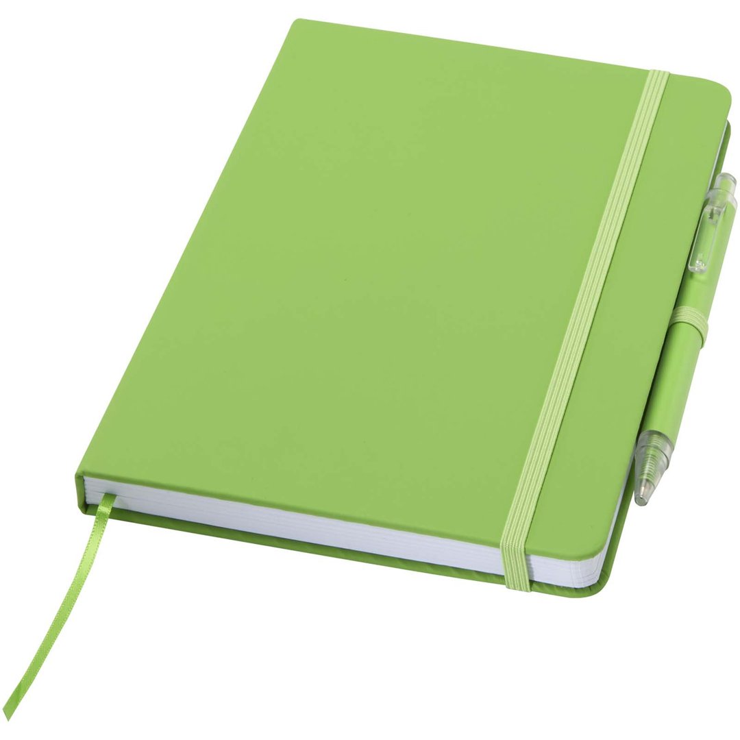 Set A5 Hardcover Notizbuch aus Recyclingpapier und einem Kugelschreiber - Andri