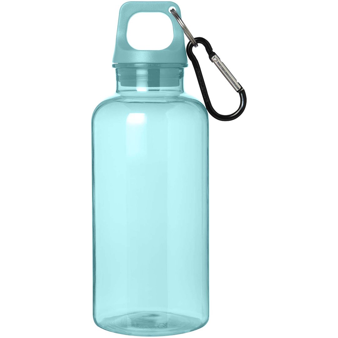400 ml RCS-zertifizierte Trinkflasche aus recyceltem Kunststoff mit Karabiner - Emerik