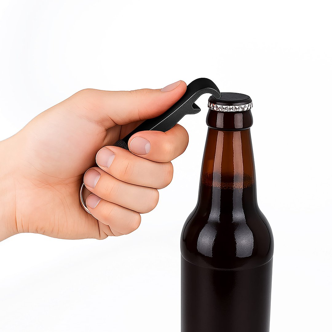 3-in-1-Flaschenöffner-Schlüsselanhänger-Einkaufswagenchip Grinen