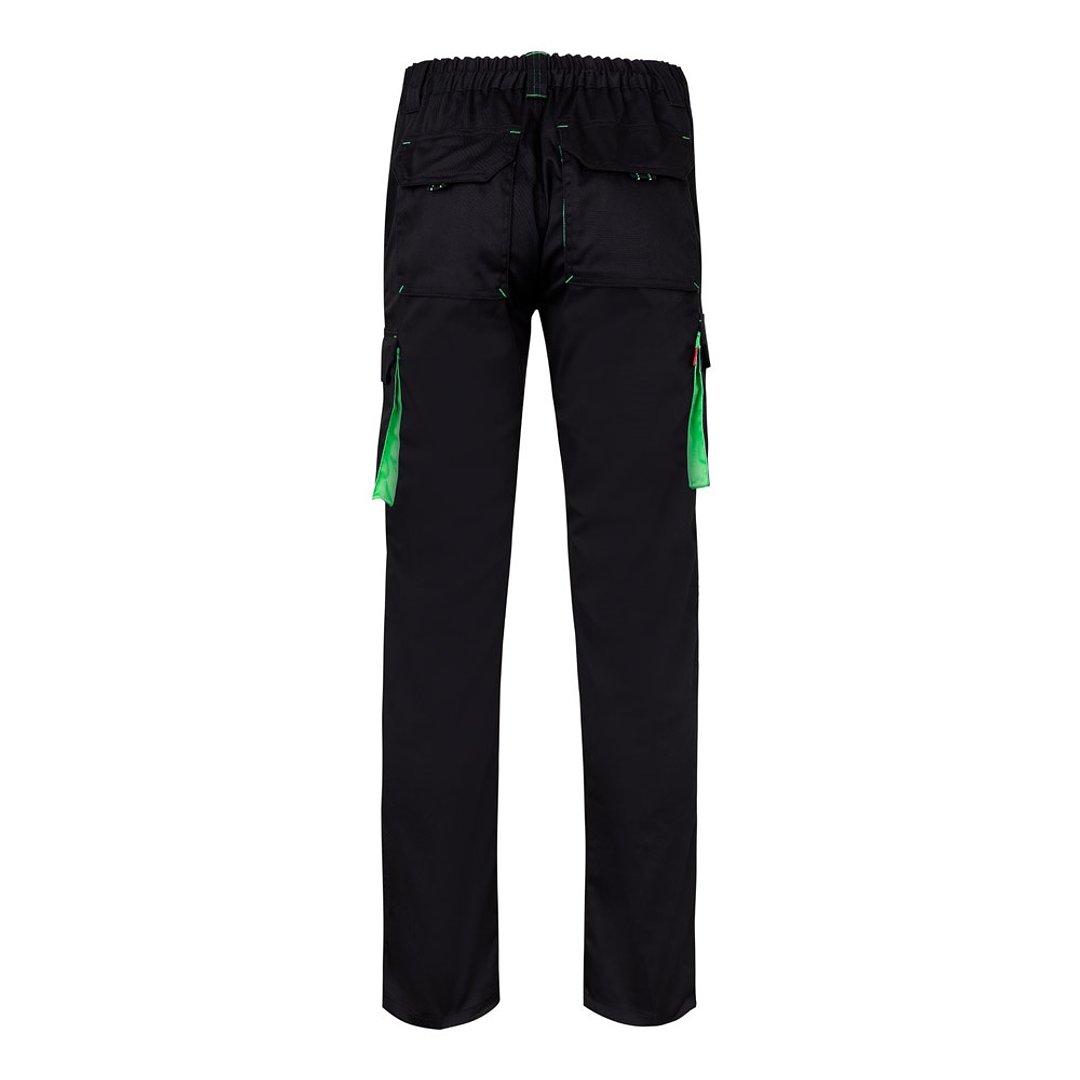 Zweifarbige Stretch-Hose mit mehreren Taschen (240 g/m²), aus Baumwolle (46 %), EME (38 %) und Polyester (16 %) Paulik