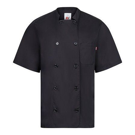 Kurzärmelige Kochjacke aus Popeline (110 g/m²) aus Baumwolle (35 %) und Polyester (65 %) Badale