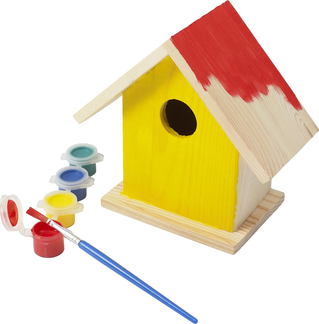 Vogelhaus mit Malset Rudesco