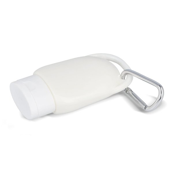 Sonnenschutzlotion mit Karabiner SPF30 aus recyceltem Material Hatrudi