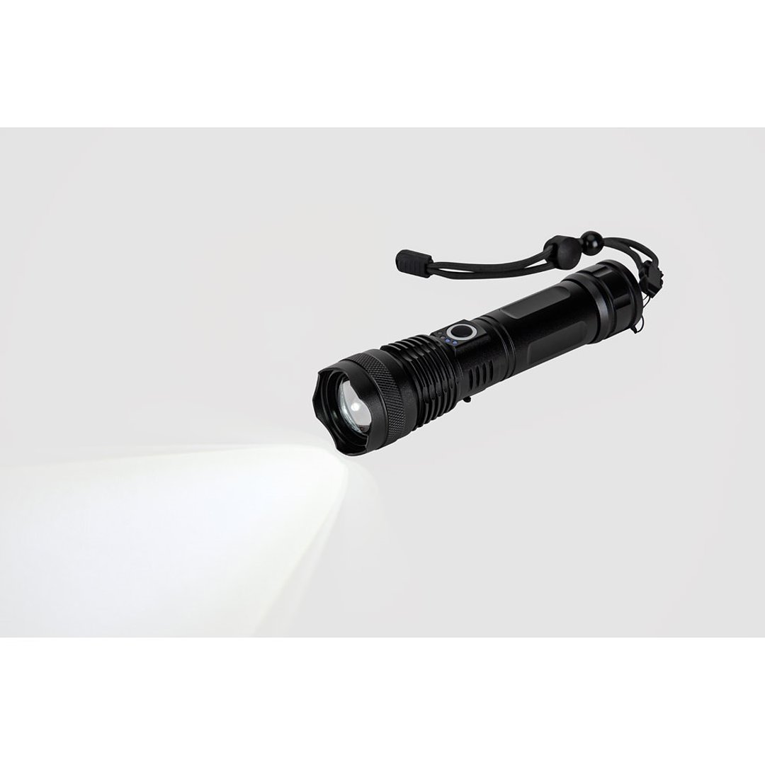 Wiederaufladbare Taschenlampe aus Aluminium (85% recyceltem) mit 10 W Leistung Liusep