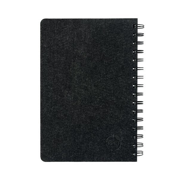 A5-Ringbuch mit flexiblem Einband aus recyceltem Filz (100% rPET) mit linierten Seiten Ittanin