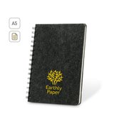 A5-Ringbuch mit flexiblem Einband aus recyceltem Filz (100% rPET) mit linierten Seiten Ittanin