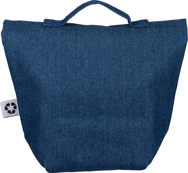 Recycelte Denim-Kühltasche mit Rollverschluss Emman