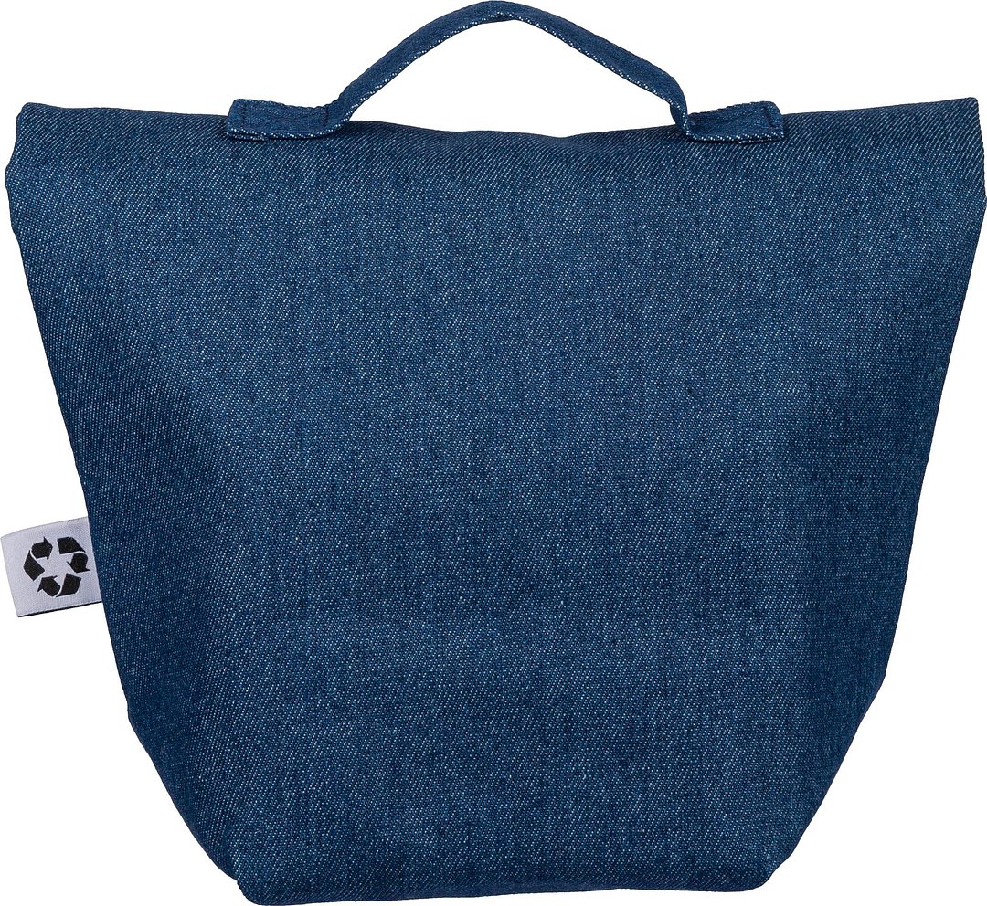 Recycelte Denim-Kühltasche mit Rollverschluss Emman
