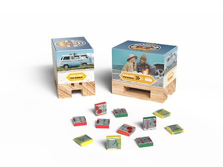 Fruchtkaramellen auf kleiner Mini-Palette