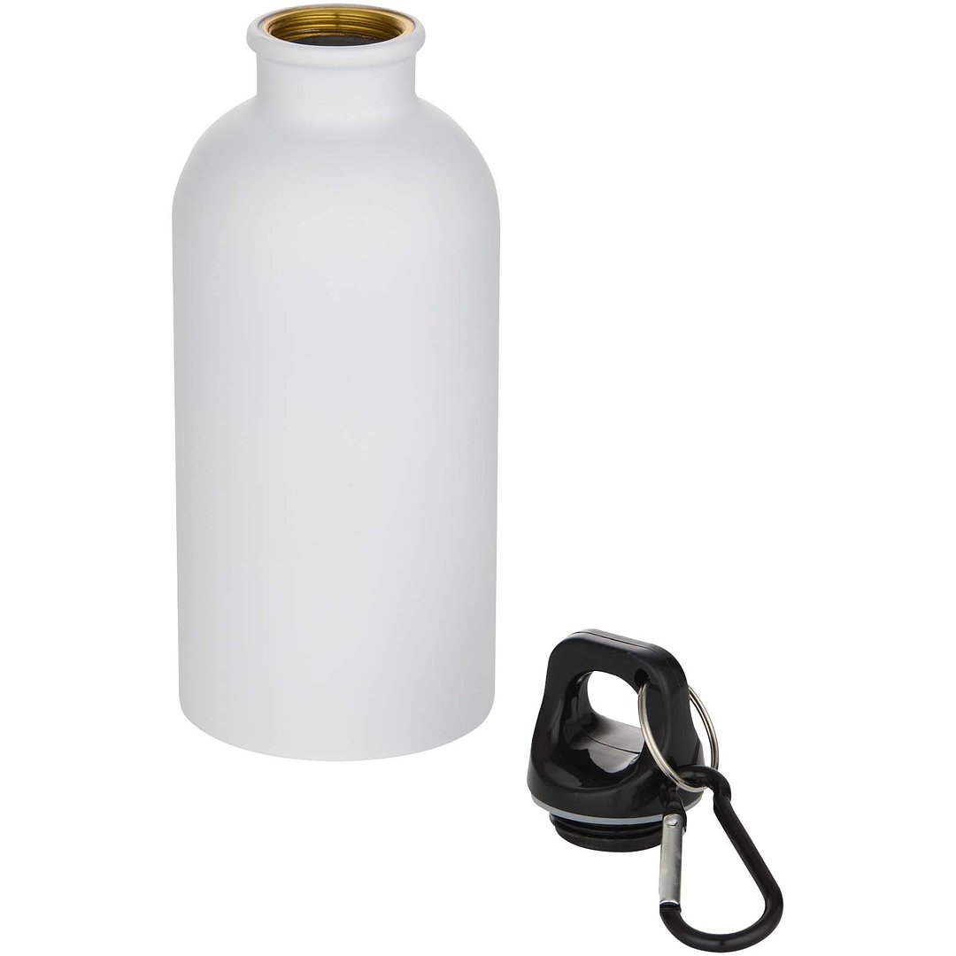 400 ml matte RCS-zertifizierte einwandige Trinkflasche aus recyceltem Edelstahl mit Karabinerhaken - Trudi