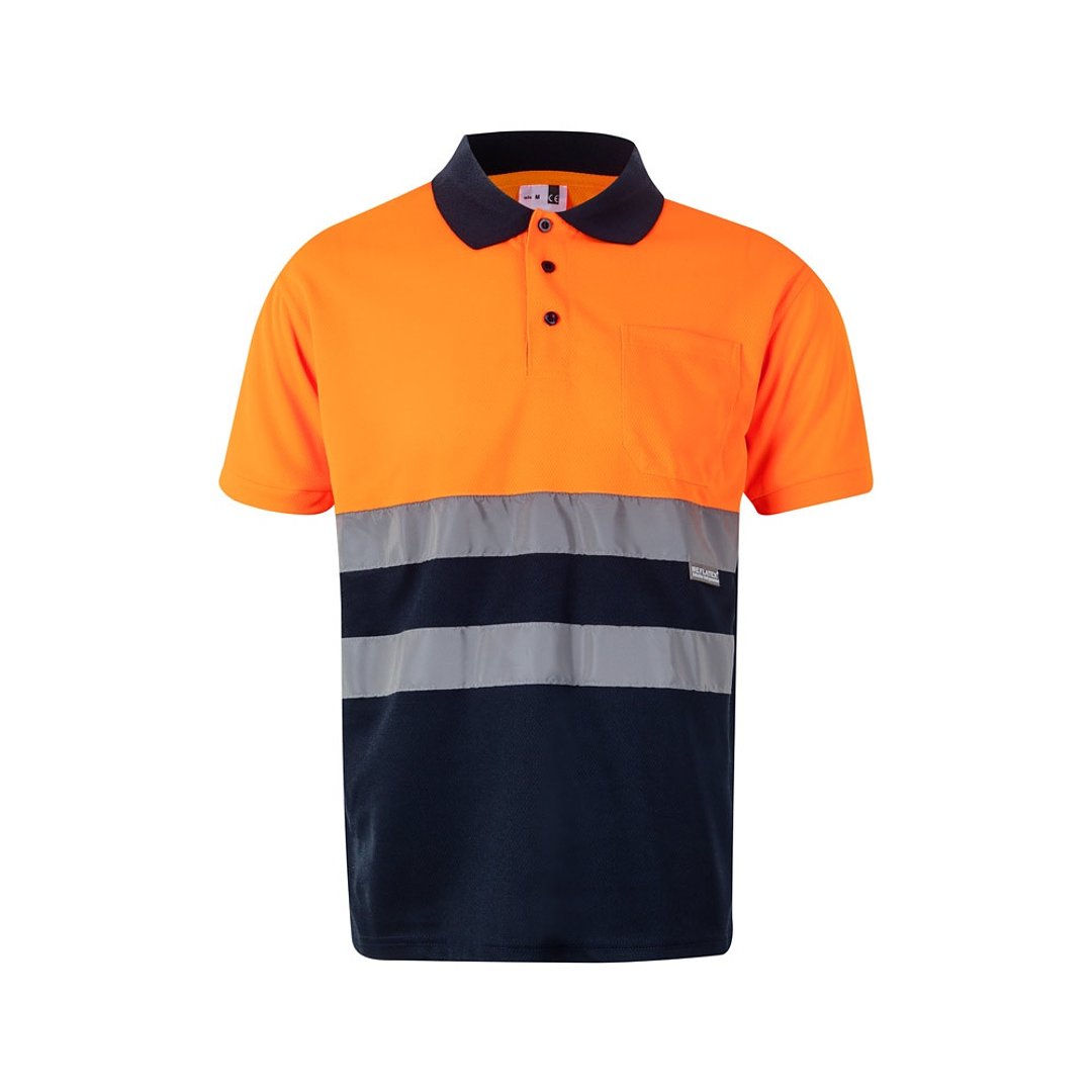 Zweifarbiges Poloshirt im Bird-Eye-Design (160g/m²) mit kurzen Ärmeln, aus Polyester (100%) Nicha