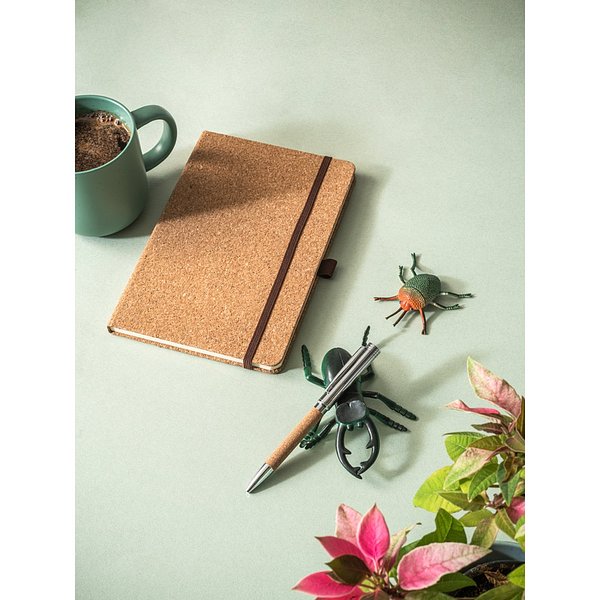 Kugelschreiber aus Kork und Metall mit Drehmechanik Vregulia