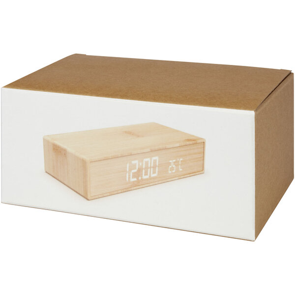 Kabelloses Bambus-Ladegerät mit Uhr - Bethlan